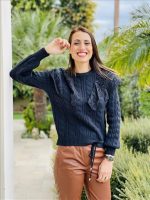 KNITTED SWEATER CUTWORK RUFFLES