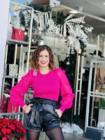 ORGANZA SLEEVE SWEATER