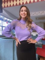 KNITTED SWEATER MOCK NECK