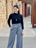KNIT SWEATER RUCHED FRONT