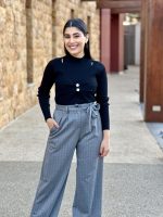 KNIT SWEATER RUCHED FRONT - Image 3