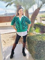CROP CARDIGAN ANIMAL PRINT