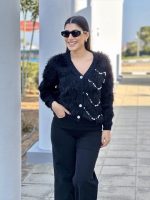 CARDIGAN FAUX FUR DETAILS