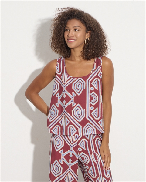 CROP TOP GEOMETRICAL PRINT