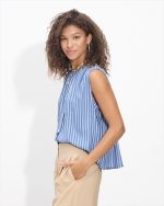 SHIRT STRIPES MAO NECK - Image 3