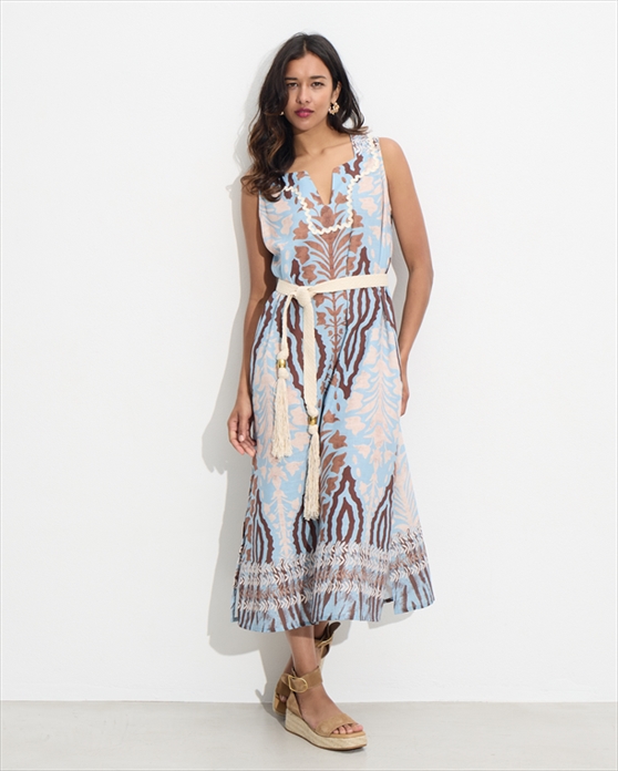 79094A.jpg DRESS MIDI ETHNIC PRINT - Image 1