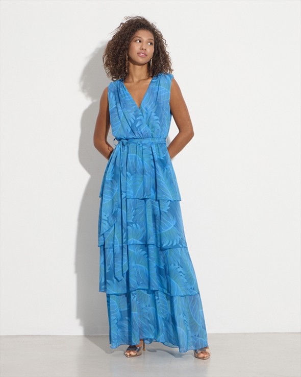 79128A.jpg MAXI TIERED RUFFLE DRESS - Image 1
