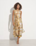 MIDI DRESS SATIN PRINTED
