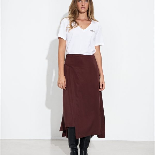 SKIRT TENCEL MIDI WRAP