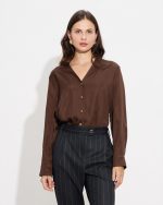 SHIRT SATIN V NECK