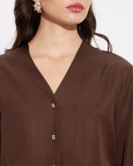 SHIRT SATIN V NECK - Image 9