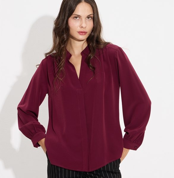 SHIRT CREPE MAO NECK