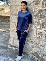 VELVET TROUSER SIDE STRIPE