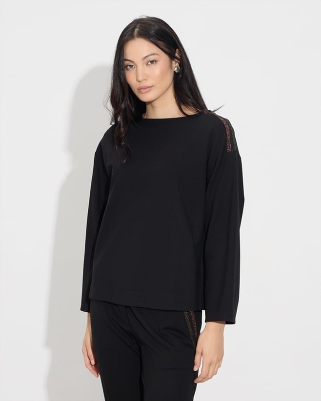 40077.jpg BLOUSE SCUBA STRIPES SHOULDER - Image 1