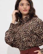 SHIRT SATIN ANIMAL PRINT