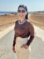 KNITTED PEARLS ROUND NECK