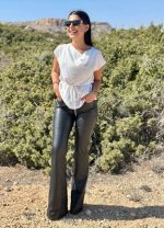TROUSER ECO LEATHER FLARED LEG - Image 2