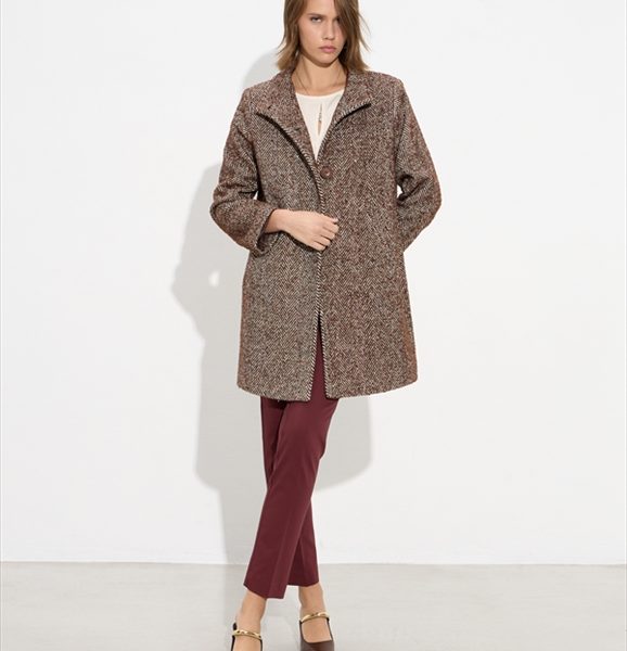 COAT HERRINGBONE BLEND BOUCLE