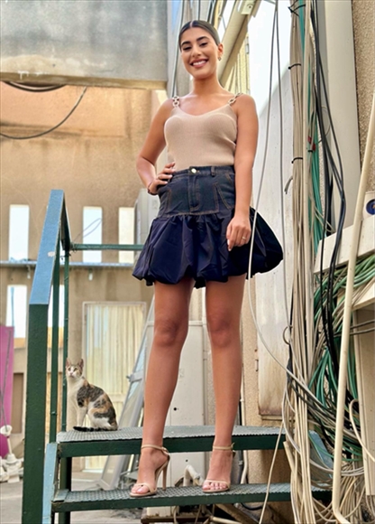 MINI JEAN SKIRT BALLOON
