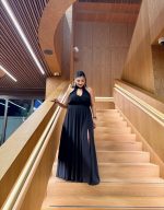 MAXI DRESS CHOCKER NECK - Image 8