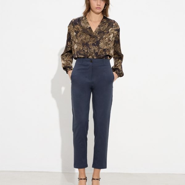 TROUSER COTTON HIGH WAIST
