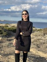 DRESS KNITTED RHINESTONES