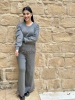TROUSER KNITTED LACE DETAILS