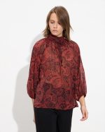 BLOUSE PRINTED MOCK NECK