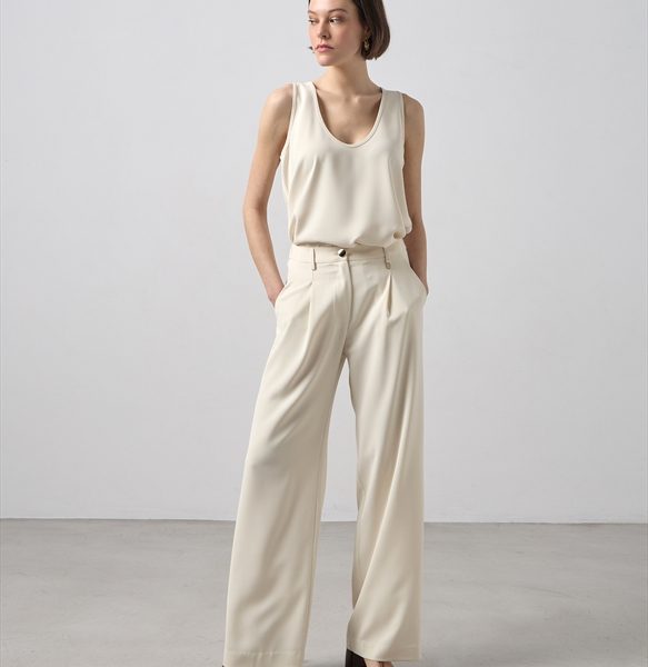 TROUSER CREPE WIDE LEG