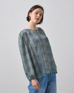 BLOUSE BLUE SNAKE PRINT - Image 5