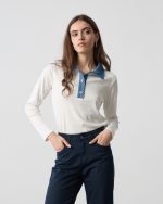 BLOUSE DENIM CONTRAST