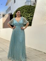 MAXI DRESS PLEATED LUREX