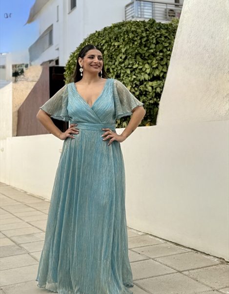 MAXI DRESS PLEATED LUREX