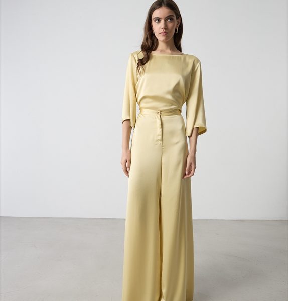 TROUSER SATIN WIDE LEG