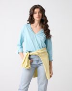 T-SHIRT COTTON V NECK - Image 10