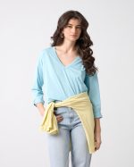 T-SHIRT COTTON V NECK - Image 11