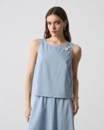 BLOUSE COTTON MELANGE