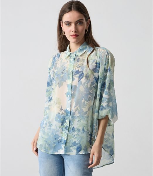 SHIRT CHIFFON FLOWER PRINT