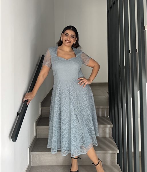 MIDI SWING LACE DRESS