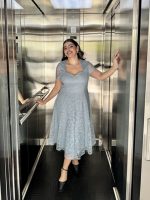 MIDI SWING LACE DRESS - Image 8