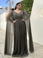 MAXI DRESS LUREX CAPE SLEEVE - Image 2