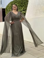 MAXI DRESS LUREX CAPE SLEEVE - Image 5