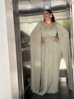 MAXI DRESS LUREX CAPE SLEEVE - Image 8