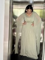 MAXI DRESS LUREX CAPE SLEEVE - Image 9
