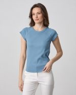 BLOUSE RIBBED SHORT SLEEVE