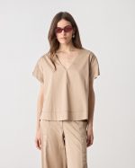 BLOUSE COTTON V NECK