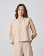 BLOUSE V NECK TENCEL LINEN - Image 2