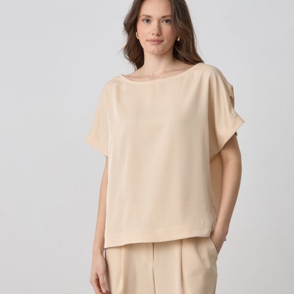 BLOUSE RUSHED SHORT SLEEVE