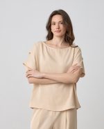 BLOUSE RUSHED SHORT SLEEVE - Image 2