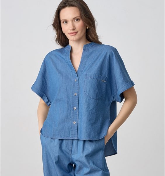 SHIRT JEAN MAO NECK